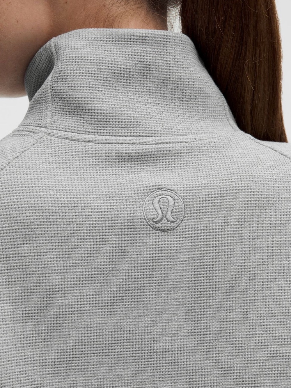 Lululemon Waffle Scuba Funnel Neck Half Zip Pullover Grey - Medium - Picture 11 of 15